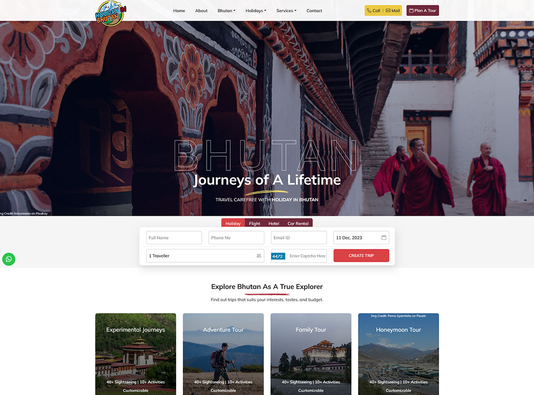 Holiday in Bhutan Website