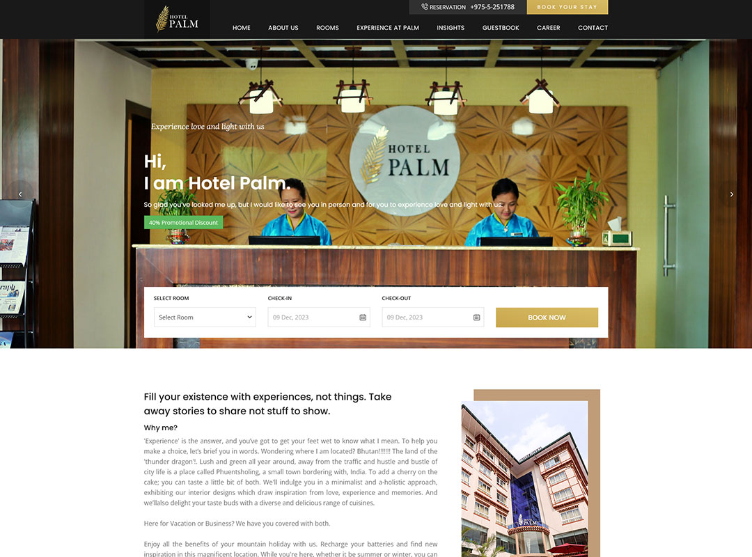 Hotel Palm Website