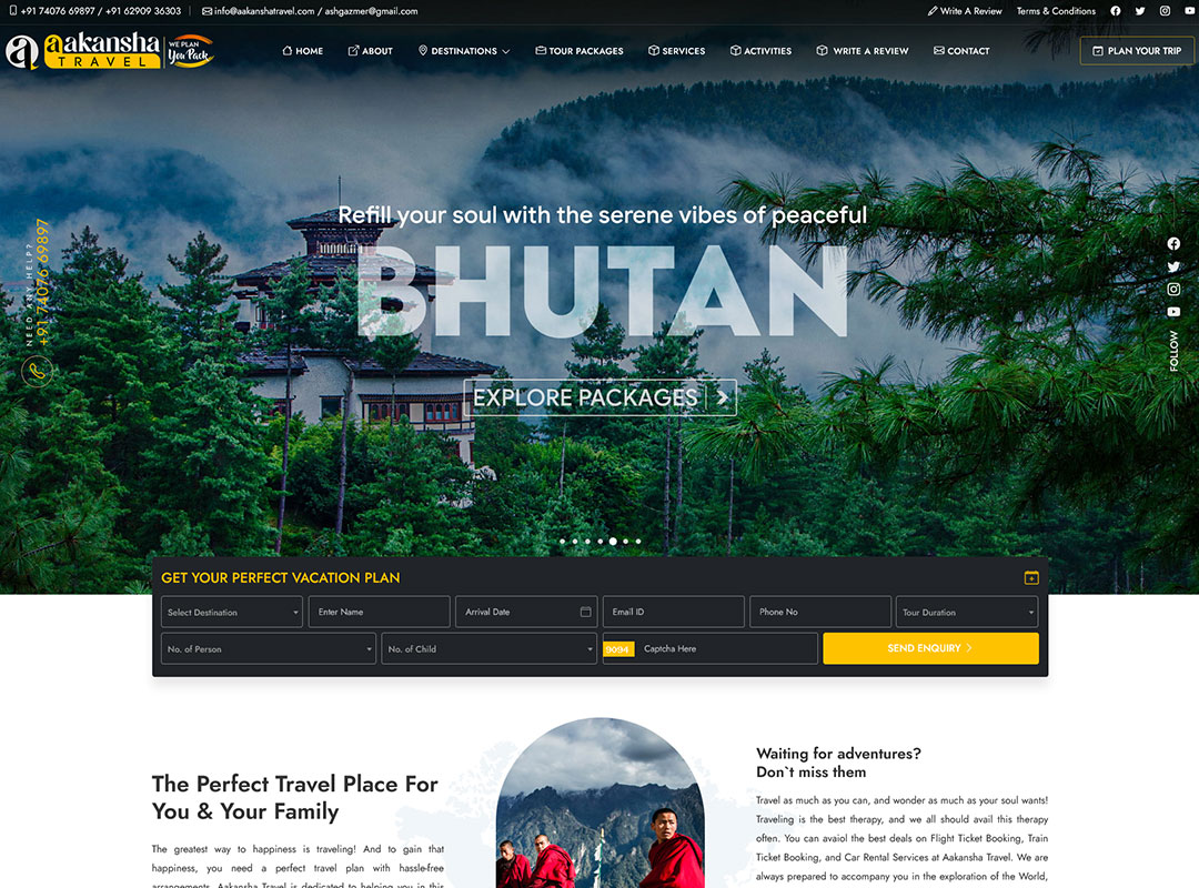 Akansha Travels Website